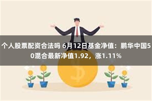 个人股票配资合法吗 6月12日基金净值：鹏华中国50混合最新净值1.92，涨1.11%