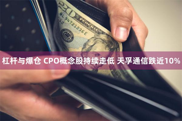 杠杆与爆仓 CPO概念股持续走低 天孚通信跌近10%