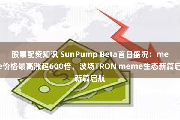 股票配资知识 SunPump Beta首日盛况：meme价格最高涨超600倍，波场TRON meme生态新篇启航