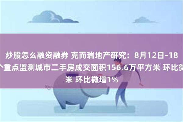 炒股怎么融资融券 克而瑞地产研究：8月12日-18日14个重点监测城市二手房成交面积156.6万平方米 环比微增1%