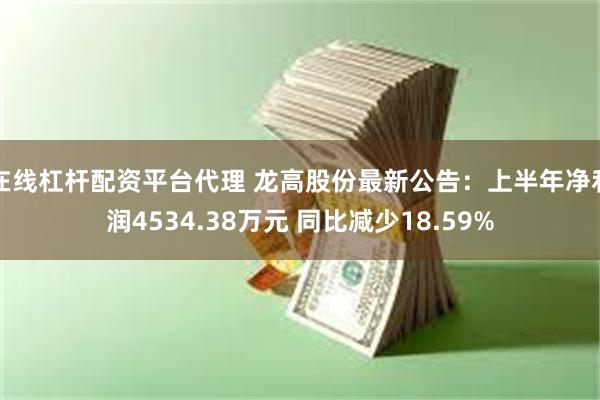 在线杠杆配资平台代理 龙高股份最新公告：上半年净利润4534.38万元 同比减少18.59%