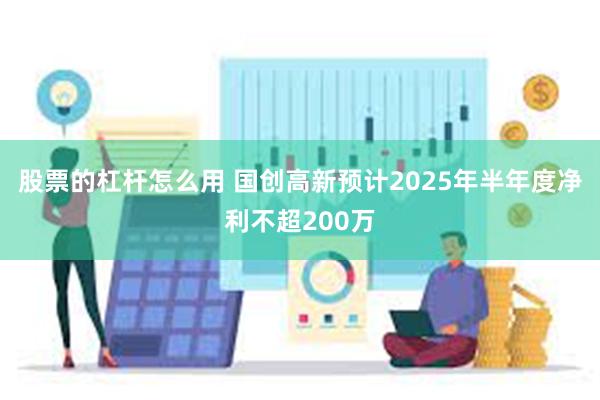 股票的杠杆怎么用 国创高新预计2025年半年度净利不超200万